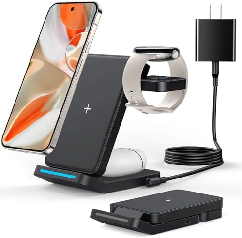 Revolutionary 3-in-1 Foldable Wireless Charger for Google Pixel Devices – Fast Charging Stand for Pixel Watch 3/2, Pixel 9 Pro/XL/9 a/8 Pro/8 a/7 Pro/7 a/6 Pro & Pixel Buds Pro 2 – Compact, Portable Design with Adapter Included – Sleek White Finish for Home or Travel – Ultimate Solution for Efficient Multi-Device Charging Revolutionary 3-in-1 Foldable Wireless Charger for Google Pixel Devices – Fast Charging Stand for Pixel Watch 3/2, Pixel 9 Pro/XL/9 a/8 Pro/8 a/7 Pro/7 a/6 Pro & Pixel Buds Pro 2 – Compact, Portable Design with Adapter Included – Sleek White Finish for Home or Travel – Ultimate Solution for Efficient Multi-Device Charging