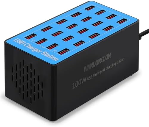 Revolutionary 100 W 20-Port USB Charging Hub – High-Speed Multi-Device Charger Station for Effortless Power-Up, Smart Technology for Optimized Charging, Compact Design with Safety Protections – Perfect for Home & Office Use