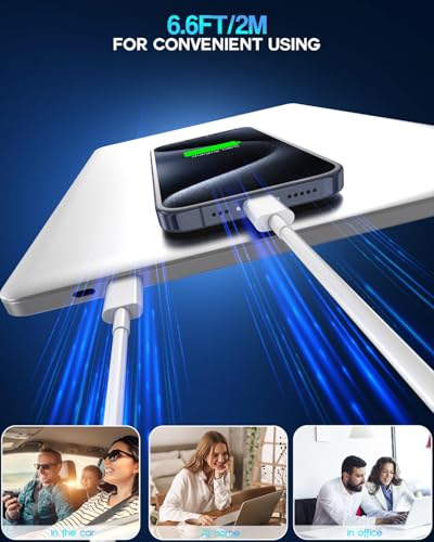 USB C to USB C,240W USB-C Woven Charge Cable,6.6ft 2Pack USB C Cable Fast Charging Cord for Apple MacBook Pro/MacBook Air,iPad Pro/Air,iPad mini,iPhone 16 15 Pro Max Plus Compatible 140W/100W/60W/45W – Enhanced Compatibility and Speed