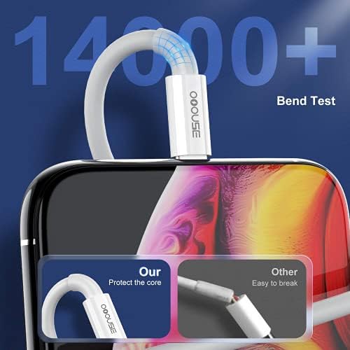 3 Pack 10 FT Apple MFi Certified Lightning to USB Charging Cables for i Phone 12/11/10/X/XR/8 – Fast, Durable, and Flexible Charging Solution for Enhanced Device Usability and Performance
