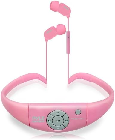 Pyle Marine-Grade Bluetooth Sport Earbuds – Waterproof Wireless Headphones with Hands-Free Microphone, LED Battery Indicator, and Rechargeable Power for Active Lifestyles – Ideal for Gym, Hiking, and Beach Use (Pink)