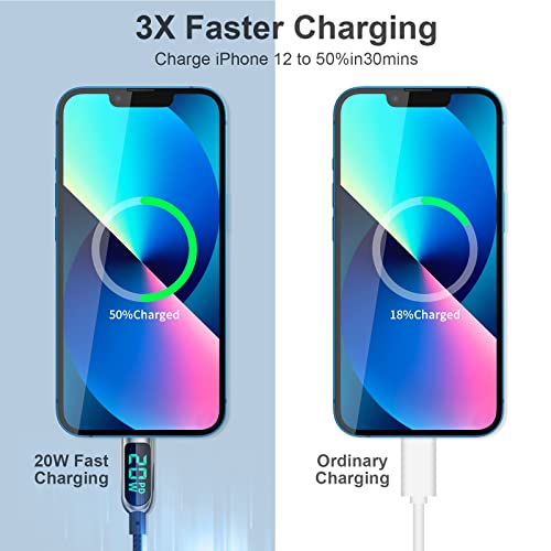 AICase 4 ft Nylon Braided i Phone Charger Cable with LED Charging Indicator – Fast Charge Compatible with i Phone 13, 12 Pro Max, 11, X, and i Pad – Durable Tangle-Free Design for Enhanced Performance and Reliability