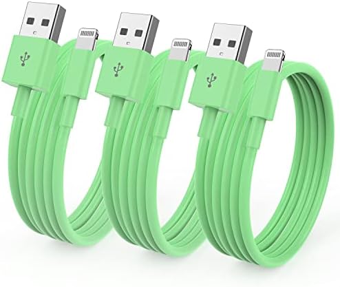 6-Foot Apple MFi Certified Charging Cable – 3 Pack Lightning to USB Cords for Fast Charging i Phone 14/13/12/11/XS/XR/i Pad – Durable Design with Extended Reach for Effortless Device Use – High-Speed, Reliable Connection for Home, Office, and Travel