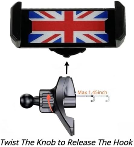 Union Jack-Themed Air Vent Smartphone Holder for Mini Cooper R-Series – Stylish, Secure 360-Degree Rotating Car Cradle with Universal Compatibility for Enhanced Driving Safety and Hands-Free Navigation