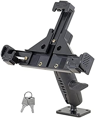 ARKON Robust Locking Phone Mount with 4-Hole Metal Drill Base – Ultimate Security & Versatile Compatibility for Smartphones in Vehicles and Workspaces