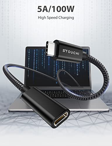 Stouchi 6.6 FT USB-C Extension Cable – Type C 3.1 Male to Female, Ultra-Fast Charging & Data Transfer for PSVR2, Galaxy S23, i Pad Mini/Pro, Mac Book Air M1/M2, and Mag Safe – Enhanced Connectivity & Durability for Gaming and Streaming
