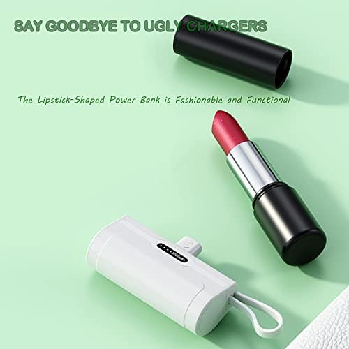 Compact 4800 m Ah Mini Power Bank Charger for USB-C and i Phone – Fast Charging, Direct Plugin Design for On-the-Go Power, Stylish White Color for All Users – Perfect for Students, Professionals, and Travelers