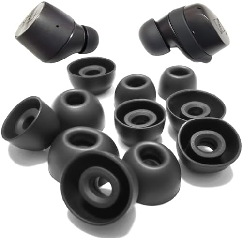 Premium Foam Ear Tips for Sennheiser Momentum True Wireless 2 – Memory Foam Replacement Tips for Optimal Sound Isolation & Comfort – Compatible with CX400 BT & CX True Wireless Models – 3 Pairs in LMS Black – Enhanced Fit for Extended Use & Easy Installation