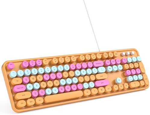 Illuminate Your Workspace with the Large Print Backlit Keyboard – Ergonomic USB Wired Multimedia Keyboard with Rainbow LED Lighting for Enhanced Comfort and Visibility on Windows PCs & Laptops