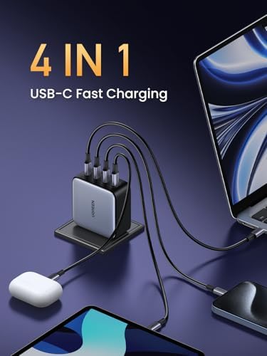 UGREEN Nexode 100 W Ga N USB-C Charger Block – Compact 4-Port Fast Charging Power Adapter for Mac Book Pro/Air, Dell XPS, i Phone 15/16, Galaxy S23/S24, i Pad Air, Pixel 8 & Steam Deck – Superior Efficiency, Enhanced Safety & Universal Device Compatibility
