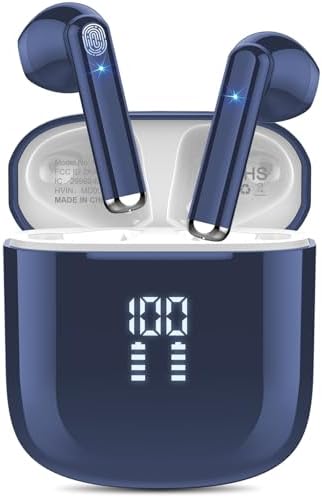 Elevate Your Audio Experience with OYIB Bluetooth 5.3 Wireless Earbuds – Advanced Noise Cancelling Earphones Featuring 4-Mic Clarity, Touch Control, and IPX7 Waterproof Design for Enhanced Workout Performance – LED Battery Display for Real-Time Monitoring and Effortless Connectivity