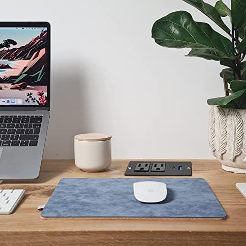 Recessed USB C Power Station for Fast Charging: 2 Outlets & 2 USB Ports (PD20 W & QC18 W) – Space-Saving Desktop Power Strip with Flat Plug for Easy Mounting on Desks, Sofas, Cabinets, and Nightstands (Sleek Black Finish) – Optimal Power Supply Solution for Home & Office Use