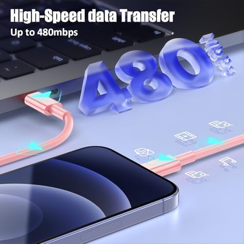 Premium 4 Pack USB C to Lightning Charging Cables – 6 FT Fast Charging Cord for i Phone 14 & Earlier Models – Durable, High-Performance Replacement for Apple Charger – Enhanced Compatibility for Quick Charge Needs – Perfect for Home, Office, and Travel Use