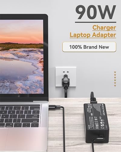 Universal 90 W USB-C Laptop Charger for Chromebook, Mac Book, HP Spectre, Dell, Lenovo & More – Fast, Efficient Power Adapter with Enhanced Compatibility for On-the-Go Charging
