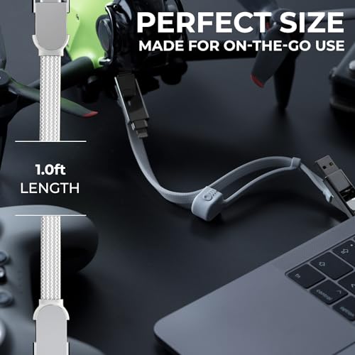 Revolutionize Your Charging Experience with the Rolling Square in Charge XL 30 cm USB C Charger Cable – 6-in-1 Universal Solution for Lightning and USB Devices, Fast 100 W Output, Sleek Glacier White Design for Maximum Portability and Compatibility