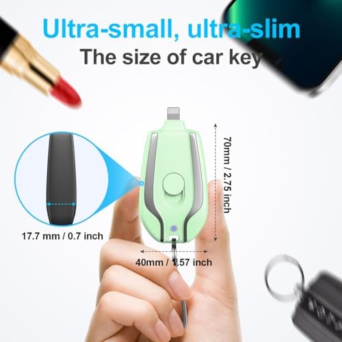 Compact Keychain Portable Charger – 2200 m Ah Emergency Power Bank for i Phone 14/13/12/11/XS/XR/8/7/6 Series – Ultra-Lightweight Fast Charging Battery Pack with Pass-Through Function and Multi-Protection Features – Ideal for On-the-Go Power Backup – White