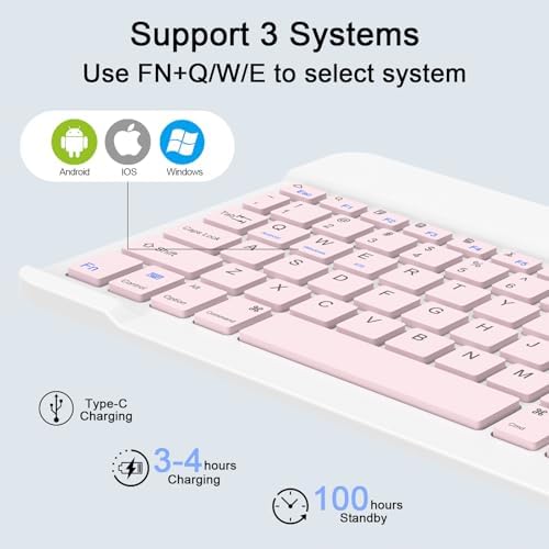 Sleek Wireless Keyboard and Mouse Combo – Rechargeable Bluetooth & 2.4 GHz USB for i Pad, Smartphone, PC & Laptop – Ergonomic Design for Ultimate Comfort in White – Elevate Your Workspace Efficiency!