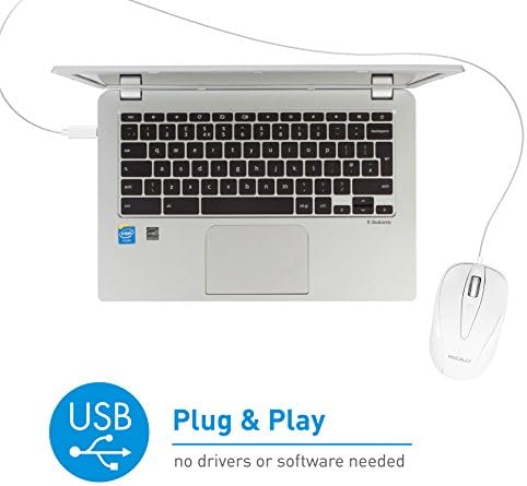 Ergonomic Macally Wired USB C Mouse – Precision Optical Sensor with Adjustable DPI (800/1200/1600/2400) for Seamless Mac & Windows Experience – Compact, Ambidextrous Design for Left and Right-Handed Users – Effortless Navigation with 3 Buttons & Scroll Wheel – Perfect Travel Companion for Enhanced Productivity