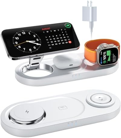 Revolutionary 3-in-1 Magnetic Charging Station for Apple Devices – Fast Wireless Charger for i Phone 16/15/14/13/12, Air Pods Pro, and All Apple Watch Series – Sleek Black Design with Enhanced Speed and Safety Features for Home and Office Use