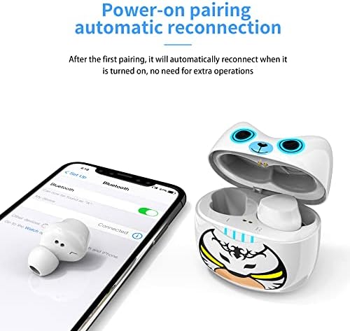 Adorable Panda-Themed Kids Wireless Earbuds – Bluetooth 5.0 with 36 Hours Playtime & IPX6 Waterproof for Active Lifestyles – 3 D Stereo Sound & Built-in Mic for Hands-Free Calling – Perfect for Children and Adults