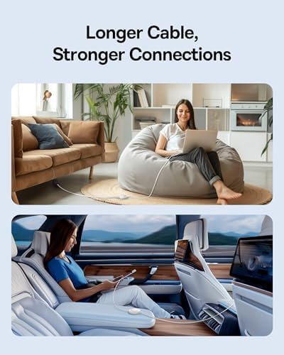 Baseus 100 W Retractable USB-C to USB-C Charging Cable – Versatile 6.6 ft Length with 7 Adjustable Stages for High-Speed Charging of i Phone 16/15 Pro Plus, Mac Book, i Pad Pro, Samsung S24/S23+ – Durable, Tangle-Free Solution for Home and Travel Charging Needs