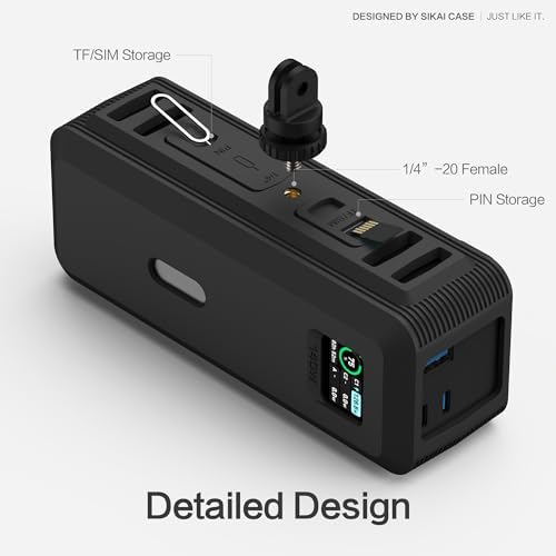 Custom-Fit Silicone Case for Anker 737 Power Bank (24,000 m Ah) – Premium Dustproof Protector with 1/4-Inch Nut Hole, SD/SIM Card Storage & Detachable Handle for Ultimate Portability – Stylish and Practical Travel Companion for Enhanced Accessibility and Grip