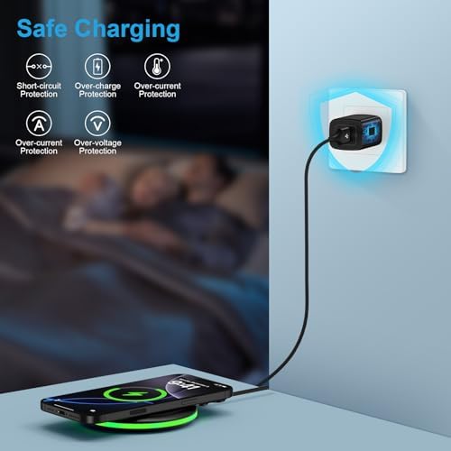Samsung 15 W Fast Wireless Charger Pad for Galaxy S25 Ultra, S24, S23, S22, Z Flip 7, and i Phone 16 Series – Rapid Charging Station with QC3.0 Adapter, Case-Friendly Design & LED Indicator – Ultimate Compatibility for Android and i OS Devices