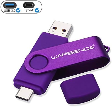 Wansenda 128 GB USB C Dual Connector Flash Drive – High-Speed USB 3.0/3.1 Memory Stick for Effortless Data Transfer on Android, PC, and Mac – Compact and Durable Storage Solution for Photos, Videos, and Files