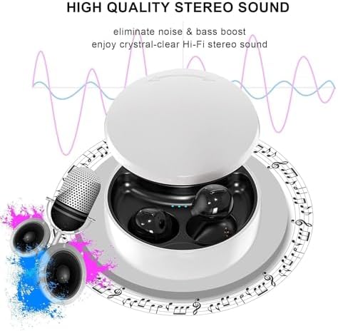 Discreet Mini Wireless Earbuds for Small Ears – Invisible Bluetooth Earpieces with Ergonomic Comfort and Portable Charging Case – Seamless Audio for Work, Travel, and Relaxation – Perfect Compatibility with Android & i OS Devices