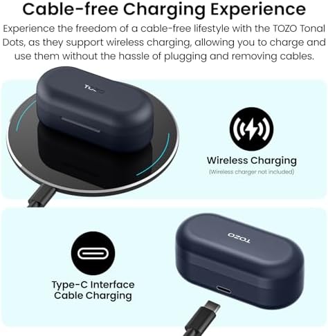 TOZO T12 Advanced Wireless Earbuds – Bluetooth 5.3 Noise Cancelling Headphones with ENC Mic, Unmatched 55-Hour Playtime, App-Customizable EQ, IPX8 Waterproof Protection, LED Display for Optimal Sound Experience – Perfect for Music Lovers and Active Lifestyles