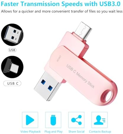 Revolutionize Your Data Management with the HUNPINS 256 GB USB C Thumb Drive – Ultra-Fast 170 MB/s Transfer Speed for Android Phones, Tablets, and PCs – Compact, Durable, and Versatile Memory Stick for Effortless File Backups and Transfers