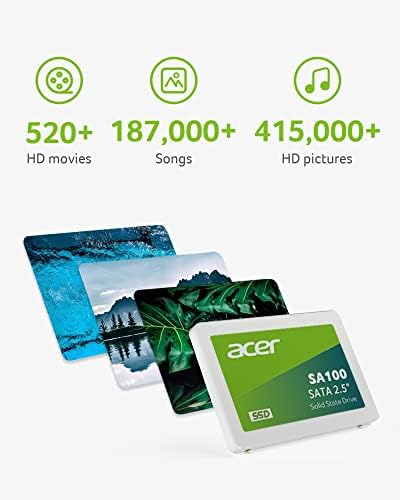 Acer SA100 960 GB SATA III Internal SSD – Achieve Blazing 560 MB/s Read Speeds with Advanced 3 D NAND Technology for Ultimate Durability, Ideal for Gamers and Creative Professionals Seeking Exceptional Storage Solutions!