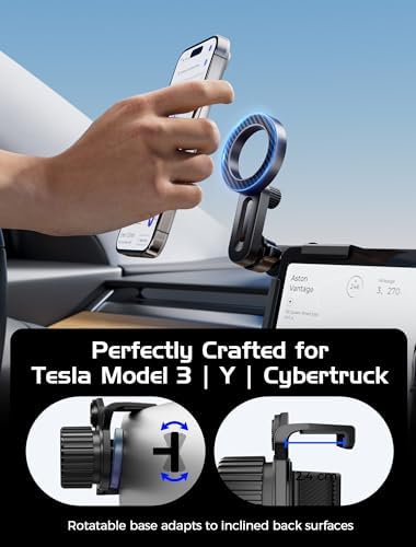 Innovative Tesla Phone Mount for Model Y & 3 – Secure, No-Glue Suction Cup Design, Strong Magnetic Holder for i Phone 16 Pro Max, 15, 14 – Ultimate Mag Safe Car Mount Enhancing Safety & Connectivity