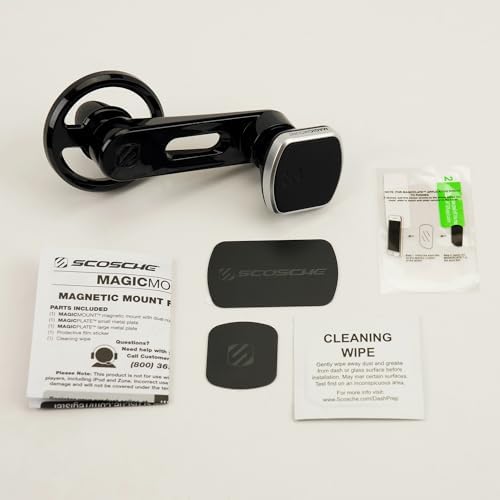 Scosche Magic Mount Select Dual Pack – Premium Magnetic Car Phone Holder for i Phone & Android – Secure 360° Adjustable Mount for Hands-Free Driving – Ideal for Dash & Window Use – Durable Design for Enhanced Compatibility & Safety