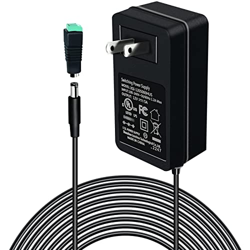 Reliable 12 V 5 A Power Supply Adapter – 60 W High-Efficiency DC Adapter for LED Lighting, CCTV, and Security Systems – Universal Input (100 V-240 V) with 5.5 x 2.1 mm Connector for Maximum Device Compatibility and Performance Assurance