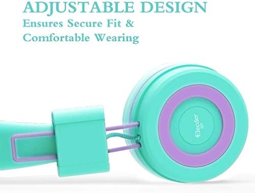 ELECDER i37 Foldable Kids Headphones – Lightweight, Adjustable On-Ear Wired Headphones in Vibrant Peach/Purple for School, Travel & Home Learning – Perfect Audio Companion for Young Learners & Teens with Comfortable Fit and Universal Device Compatibility