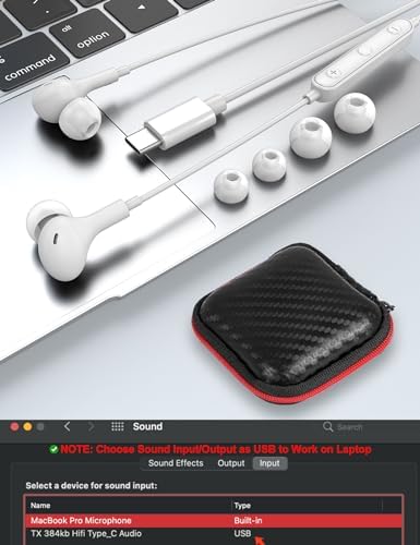 Magnetic USB C Earbuds for Samsung Galaxy S24 Ultra, S23 FE, S22, S21, A54, A53 & i Phone 16, 15 Pro Max – Noise Isolating Wired Headphones with Microphone and Volume Control for Enhanced Audio Experience – Perfect for Music Lovers and Professionals