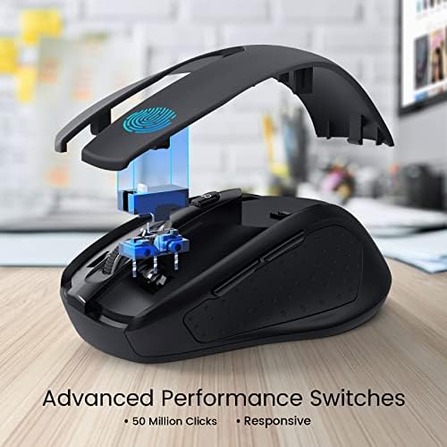 Elevate Your Workflow with the D-09 Wireless Mouse – Ergonomic USB Cordless Design, 5-Level 2400 DPI Precision, 16-Month Battery Life, Perfect for PC, Mac, and Chromebook Users – Convenient 2-Pack for Enhanced Productivity and Ultimate Comfort