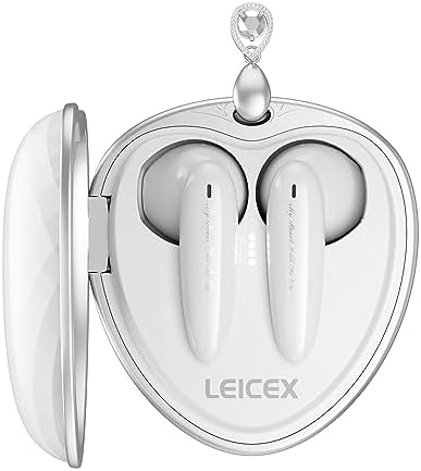 Stylish Bluetooth Earphones for Women – Pendant Necklace Design Wireless Headphones with Advanced Noise Cancellation, 30-Hour Playback, and IPX5 Waterproof Feature for i Phone & Android – Perfect Blend of Elegance and Functionality