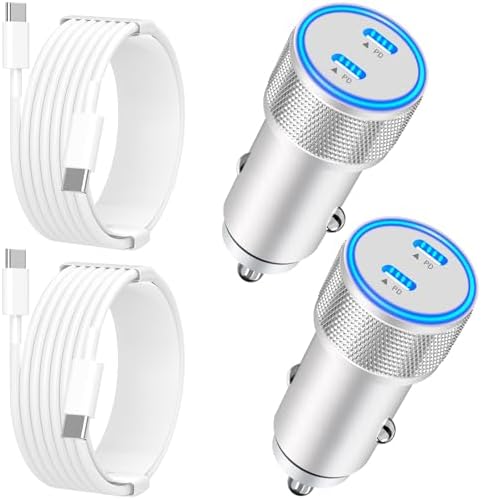 BARMASO 72 W Dual PD Power USB-C Car Charger 2-Pack – MFi Certified Fast Charging Solution for i Phone 16/16 Pro/16 Pro Max & Galaxy S24/S23 – Ultimate Compatibility & Safety Features for On-the-Go Power