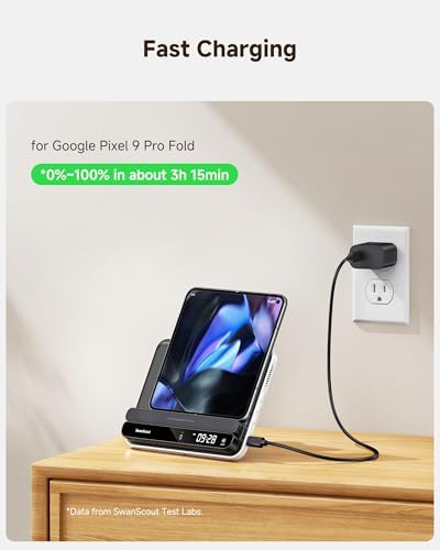 Ultimate Multi-Device Charging Station for Pixel 9 Pro Fold, Pixel Watch & Buds – Fast Wireless Charger Hub for Seamless Power-Up of Pixel Devices and Fitbit Versa Series, Compact Design for Home & Office Use