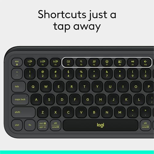 Elevate Your Workspace with the Logitech POP ICON Wireless Bluetooth Keyboard – Stylish Graphite & White Design, Effortless Multi-Device Switching, Comfortable Low-Profile Typing, and Customizable Keys for Enhanced Productivity on Laptops, Tablets, and PCs