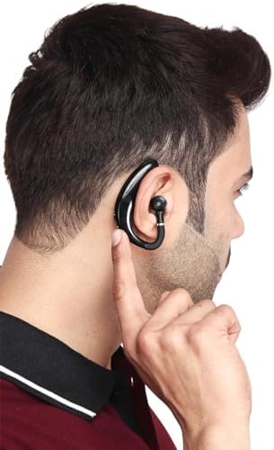 Revolutionary Men’s MBT500 Single Ear Bluetooth Headset – Advanced V5.0 Wireless Technology with Noise Cancellation for Crystal-Clear Calls, Extended Battery Life, Ergonomic Design for Comfort, Ideal for Professionals on the Move, Sleek Black Finish for Modern Aesthetics