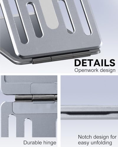 OATSBASF Magnetic Phone Stand Compatible with Magsafe, Foldable Aluminum Phone Holder for Desk Compatible with iPhone 16/15/14/13/12 Series and Magnetic Case, Black, Bi-fold – Enhanced Compatibility and Speed