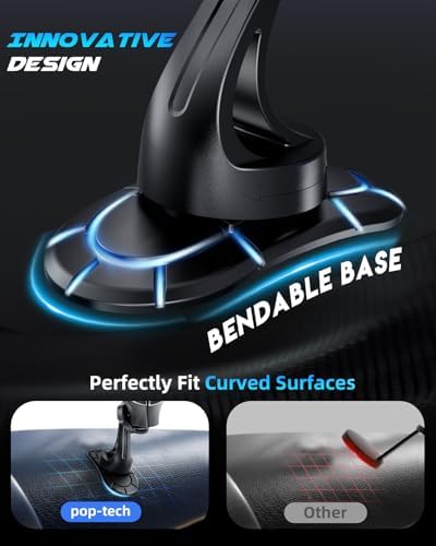 Pop-Tech Mag Safe Adhesive Car Mount – Advanced Magnetic Phone Holder for i Phone 12-16 Series | 360° Rotatable Dashboard Mount with Enhanced Grip and Seamless Integration for Ultimate Driving Convenience