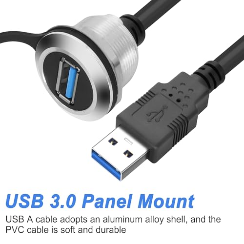 XMSJSIY USB 3.0 Flush Mount Extension Cable – 5 Gbps High-Speed USB Type-A Male to Female Connector for Seamless Data Transfer and Charging – Durable 1 M (3.2 FT) Design for Professional Installations and DIY Projects – Enhanced Compatibility for Workstations and Entertainment Systems
