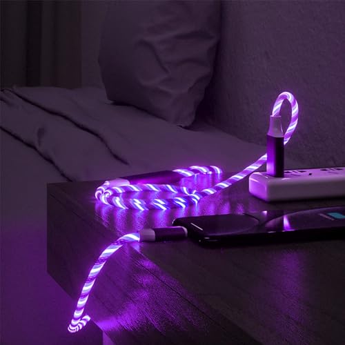 TISTIPPL 3-in-1 Illuminated Charging Cable – Fast Charge with Multi-LED Indicator, Universal Compatibility for Smartphones & Tablets, Durable & Portable Design Perfect for Travel and Daily Use
