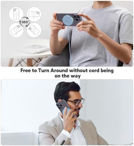 Magnetic Wireless Charging Pad – 15 W Fast Charger for i Phone 16/15/14/13/12 Series & Air Pods – Dual Port LED Indicator, Compact Design for Enhanced Convenience and Safety – 2 Pack White, Ideal for Home and Travel Use