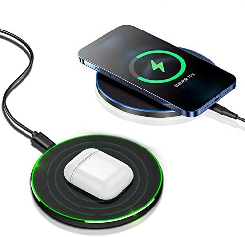 FDGAO Ultra-Compact 20 W Max Fast Wireless Charger – Effortless Qi Charging Pad for i Phone 16/15/14/13/12/SE/11/XS Max/XR, Samsung Galaxy S25/S24/Note, Air Pods, Pixel & LG G8 – Streamlined Charging Solution with Advanced Safety Features for Home or Office Use