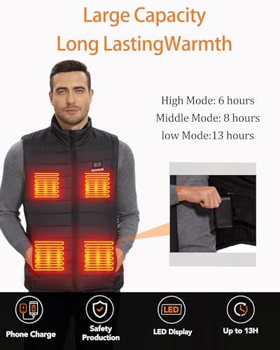 High-Capacity 20,000 m Ah Rechargeable Battery Pack for Heated Vests – Versatile 5 V/7.4 V/12 V Power Bank with LED Status Display, DC/USB/Type-C Outputs for Ultimate Heating Solutions – Perfect for Outdoor Adventures and Cold Weather Comfort